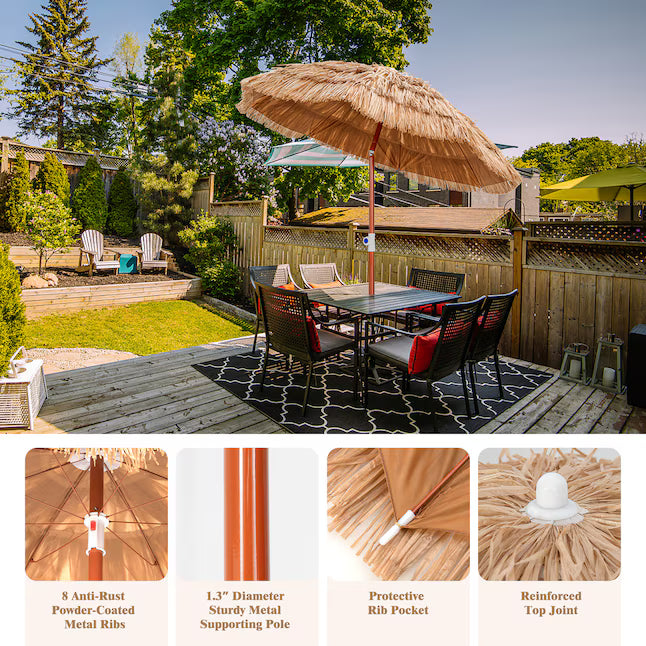 6-ft Natural Beach Umbrella