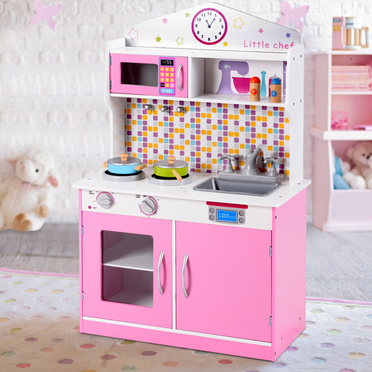 Costway Wooden Kids Kitchen Playset - Premium Cookware Toy