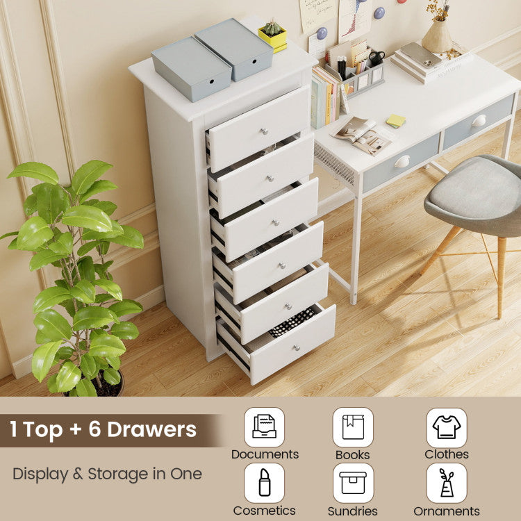 6 Drawers Chest Dresser Clothes Storage for Bedroom Furniture Cabinet