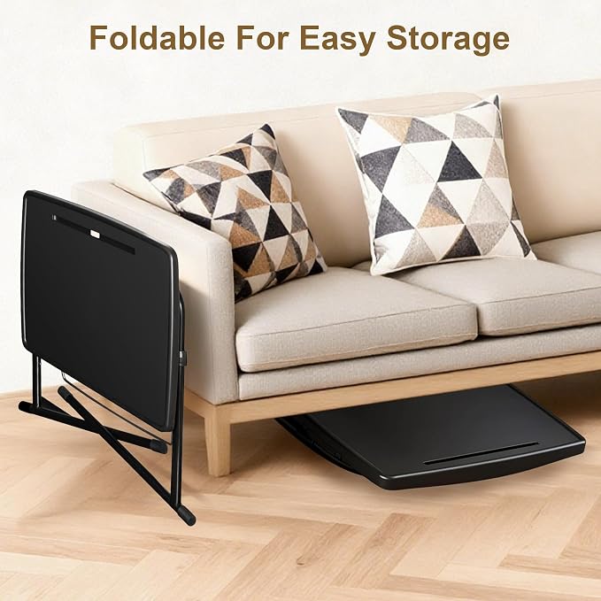 Max Pro Larger Folding TV Tray Table, XL Adjustable Foldable TV Table with 6 Height