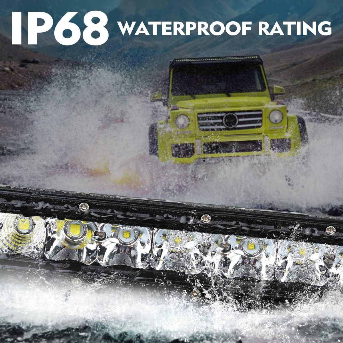 42 Inch LED Light Bar Single Row Flood & SpotBeam Combo 40000LM