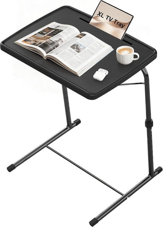 Max Pro Larger Folding TV Tray Table, XL Adjustable Foldable TV Table with 6 Height