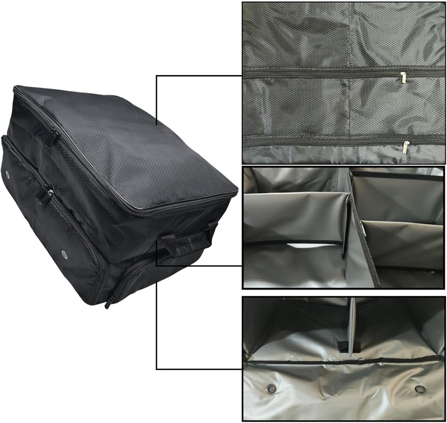 Golf Trunk Organizer Locker Bag Portable Zipper 2 Layer Golf Storage Bag Unbranded