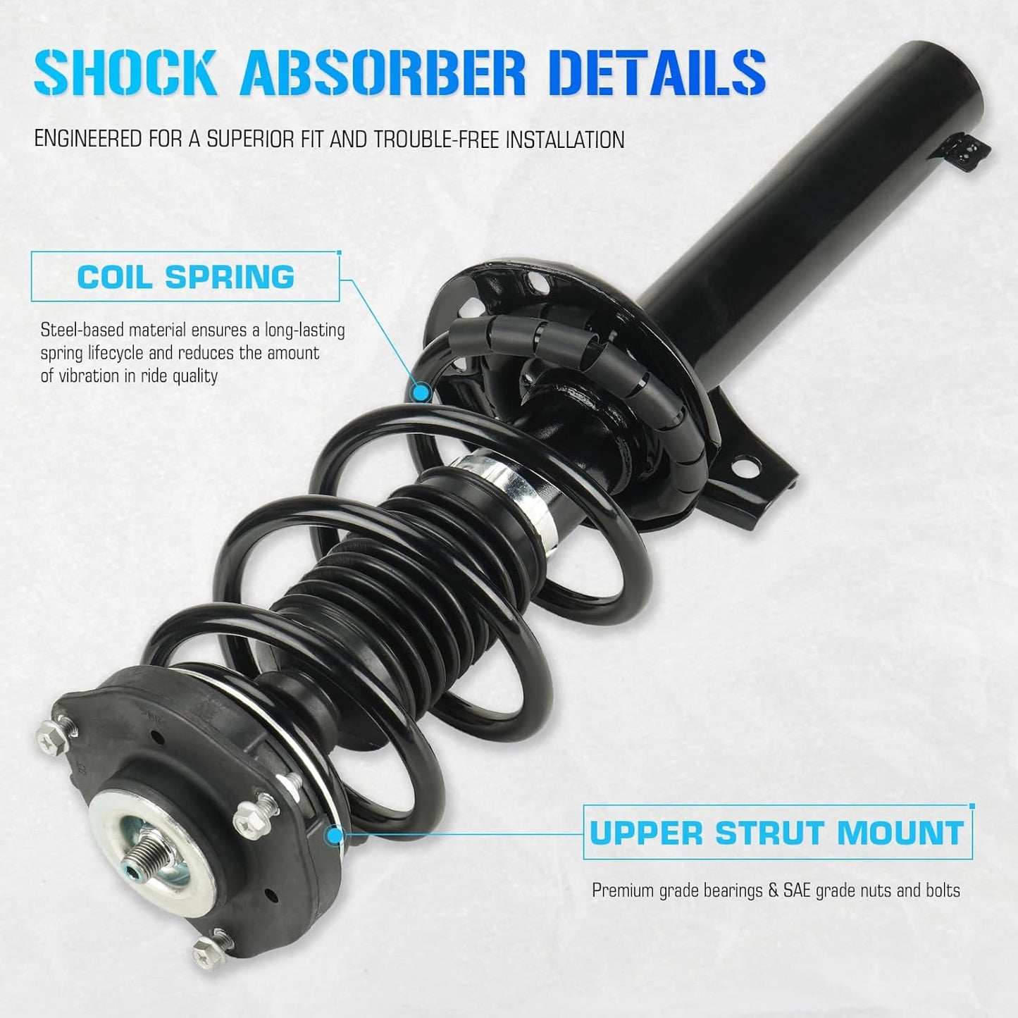 Front Complete Struts w/Coil Springs Shock Absorbers for 06-13 Audi A3/A3 Quattro ILONPA