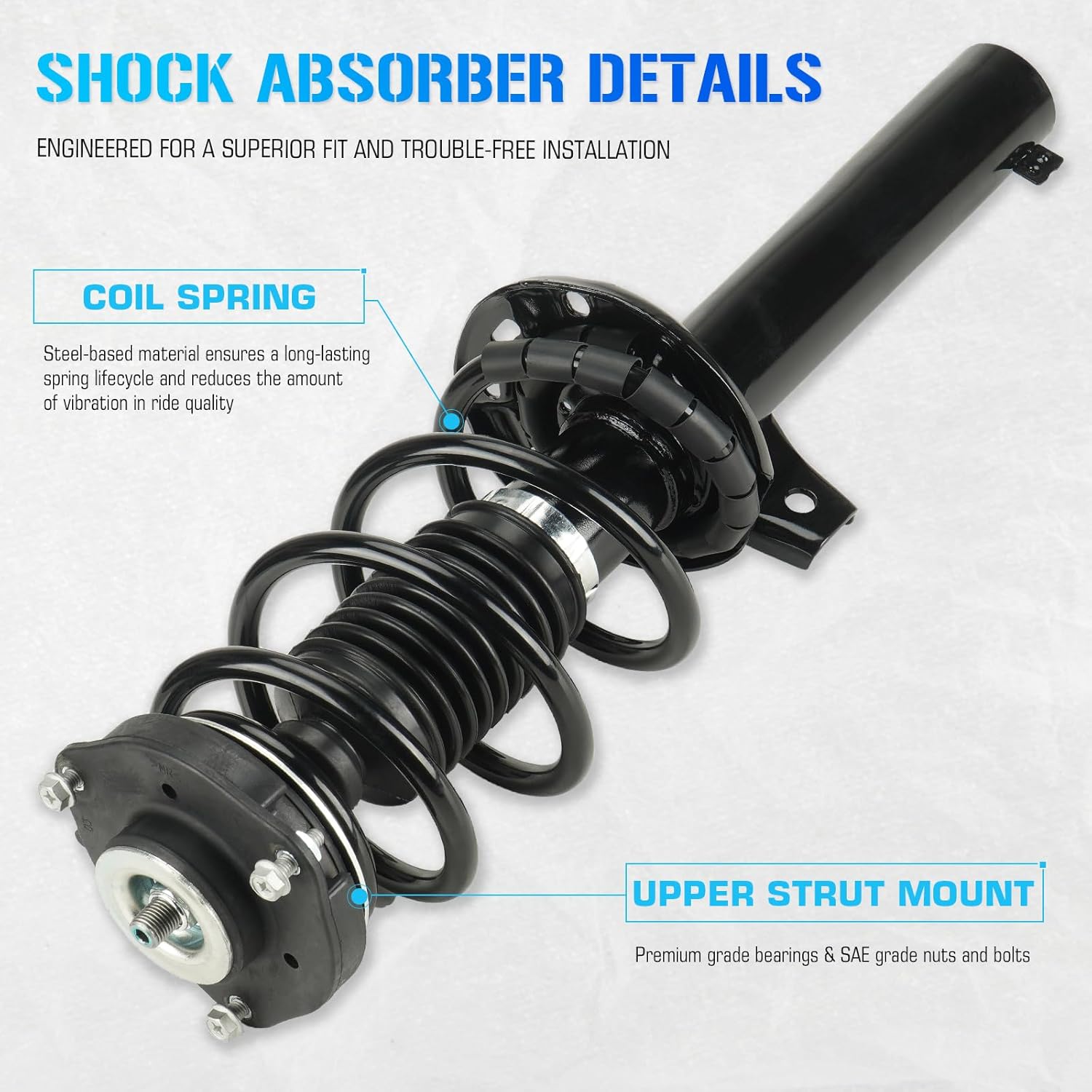 Front Complete Struts w/Coil Springs Shock Absorbers for 06-13 Audi A3/A3 Quattro ILONPA
