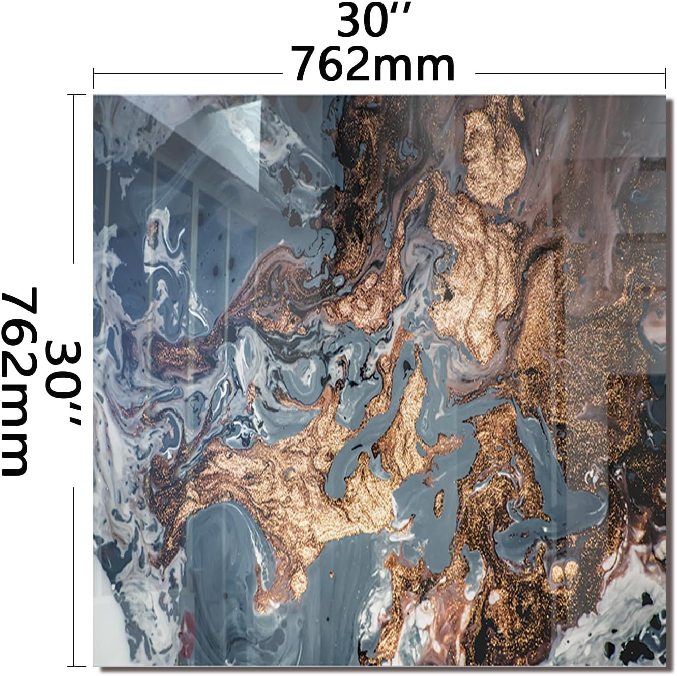 DAIFURONGE Tempered Glass Backsplash For Kitchen Behind Stove,Marbling (30"x30") Daifuronge