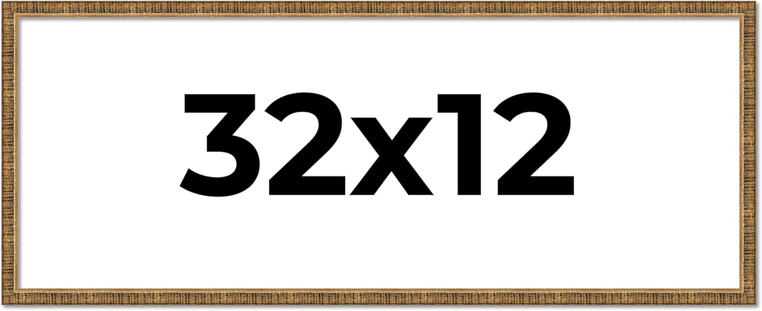 CountryArtHouse 32x12 Frame Gold Solid Wood Picture Frame Country Art