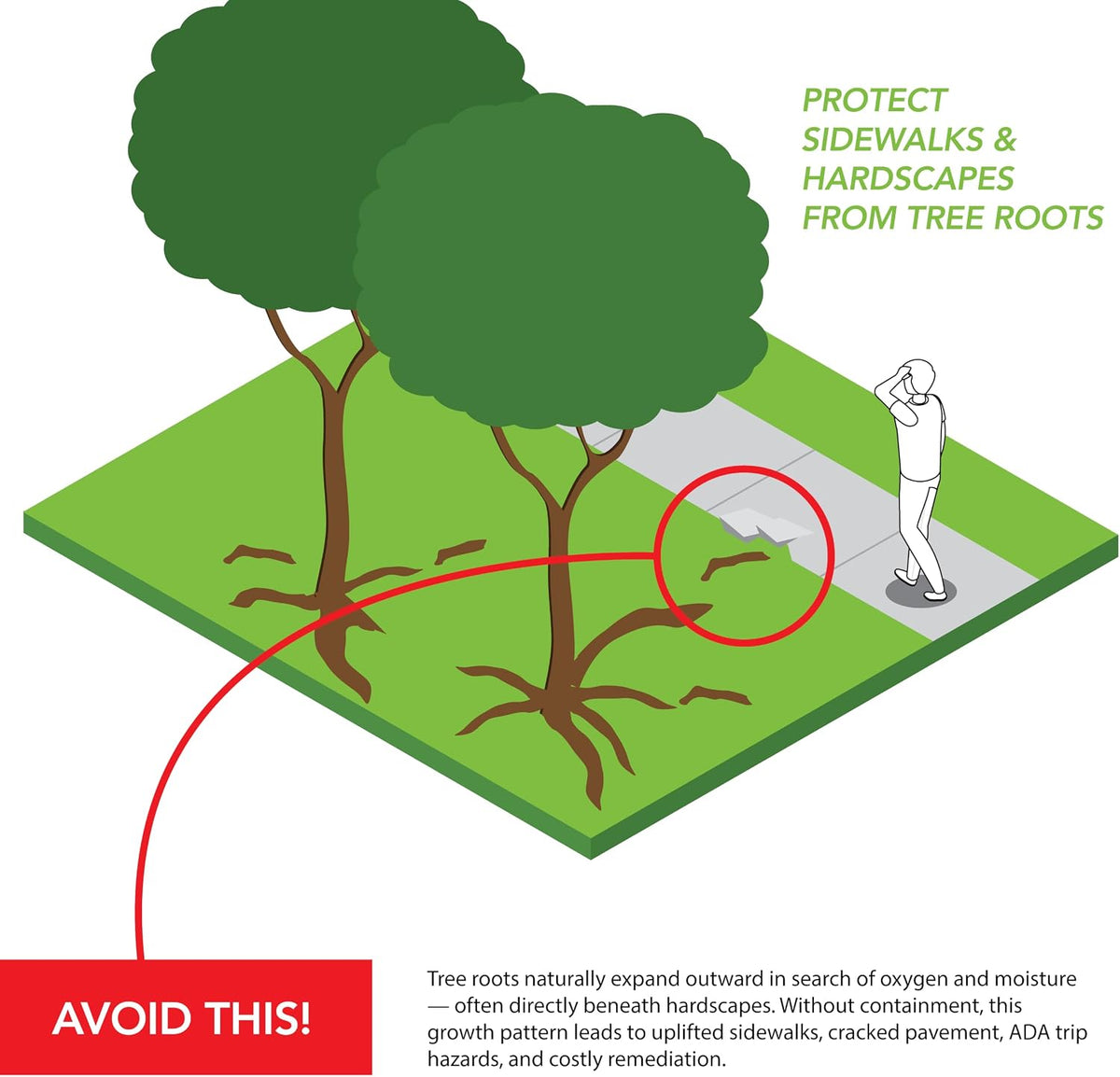 Tree Root Barrier, 24"x24", 20-Panel Pack, 40 Linear Ft