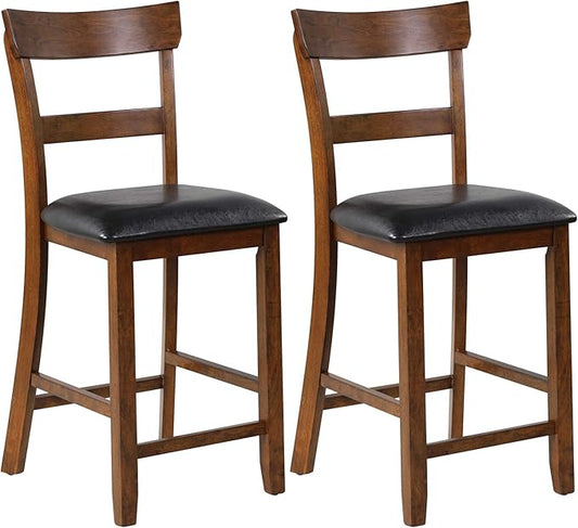 Bar Stools Set of 2, 25.5-Inch Counter Height Chair with Backrest