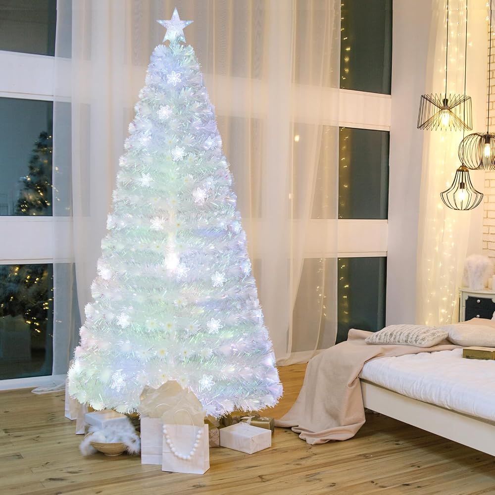 7ft White Fiber Optic Artificial Christmas Tree