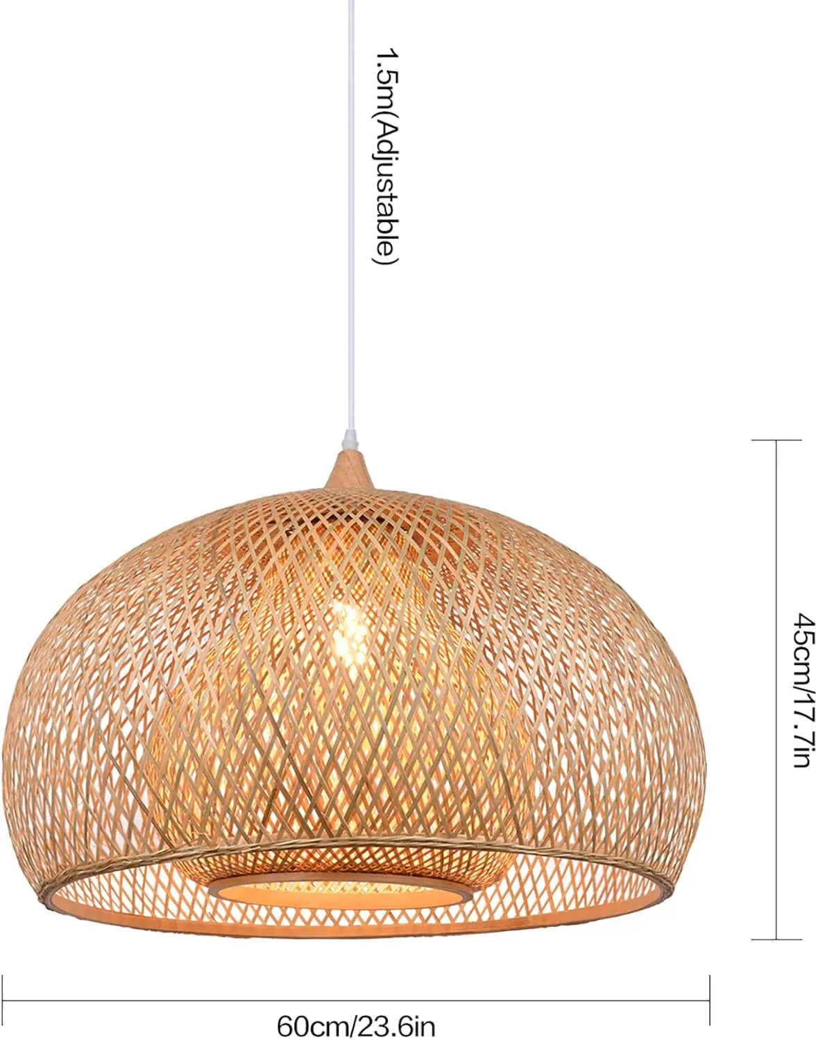 Arturesthome Weaving Bamboo Pendant Light for Kitchen Island T&S Outlets