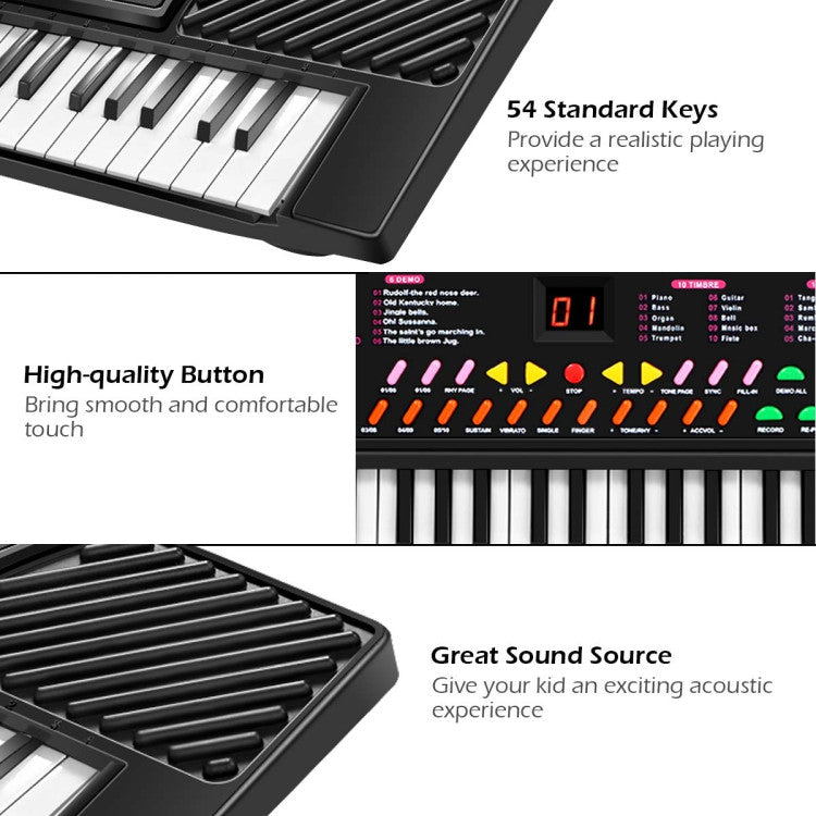 54 Keys Kids Electronic Music Piano Costway
