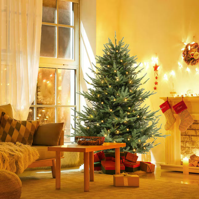 6 FT Artificial Xmas Tree with 778 PVC PE Branch Tips 240 Warm White LED Lights