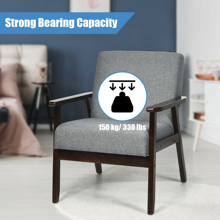 Mid-Century Retro Fabric Accent Armchair for Living Room