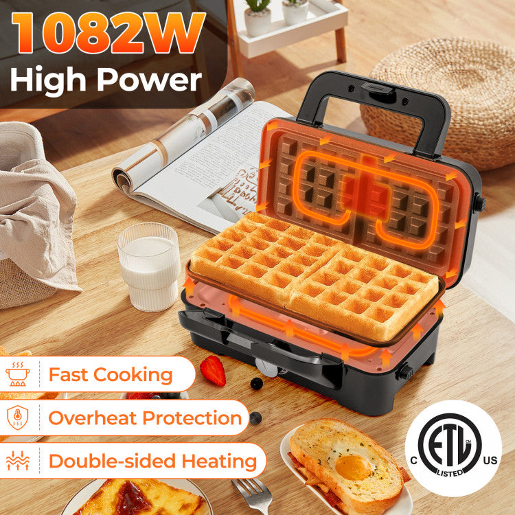Costway 3-in-1 Sandwich Maker - Removable Non-Stick Plates
