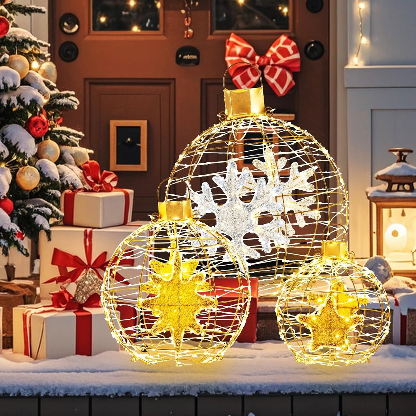Goplus Pre-Lit Lantern Balls Set - Premium Holiday Decor