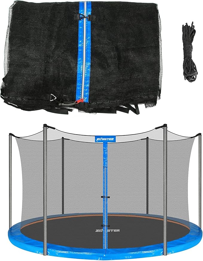 Trampoline Replacement Safety Enclosure Net for 6 Straight Poles Round Frame Trampolines Zoomster