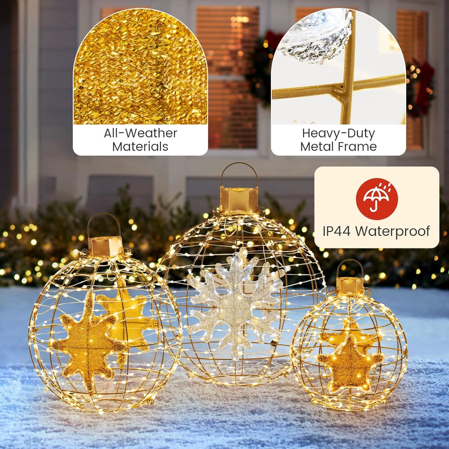 Goplus Pre-Lit Lantern Balls Set - Premium Holiday Decor