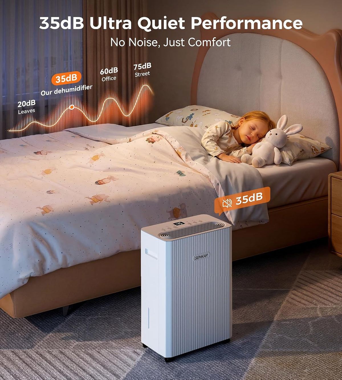 2500 Sq.Ft Max 32 Pints Dehumidifier for Basement with Drain Hose