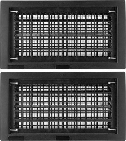 8" x 16" Automatic Foundation Vent for Ventilating Crawl Space Replacement Auto Air Vent, Black, 2 Pack Saiyugty