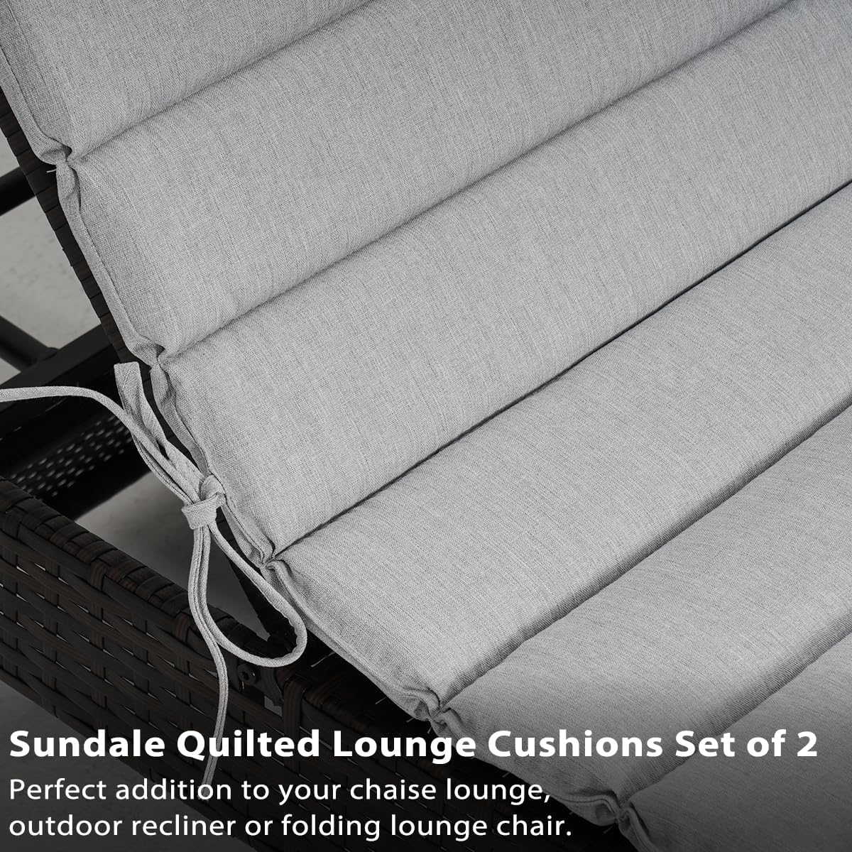 Sundale Outdoor Olefin Quilted Lounge Cushion Set of 4 Sundale