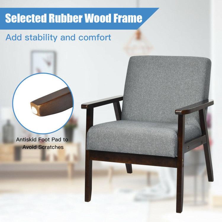 Mid-Century Retro Fabric Accent Armchair for Living Room