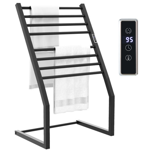 8 Bars Freestanding Wall Mounted Towel Warmer Rack with LED Display Costway