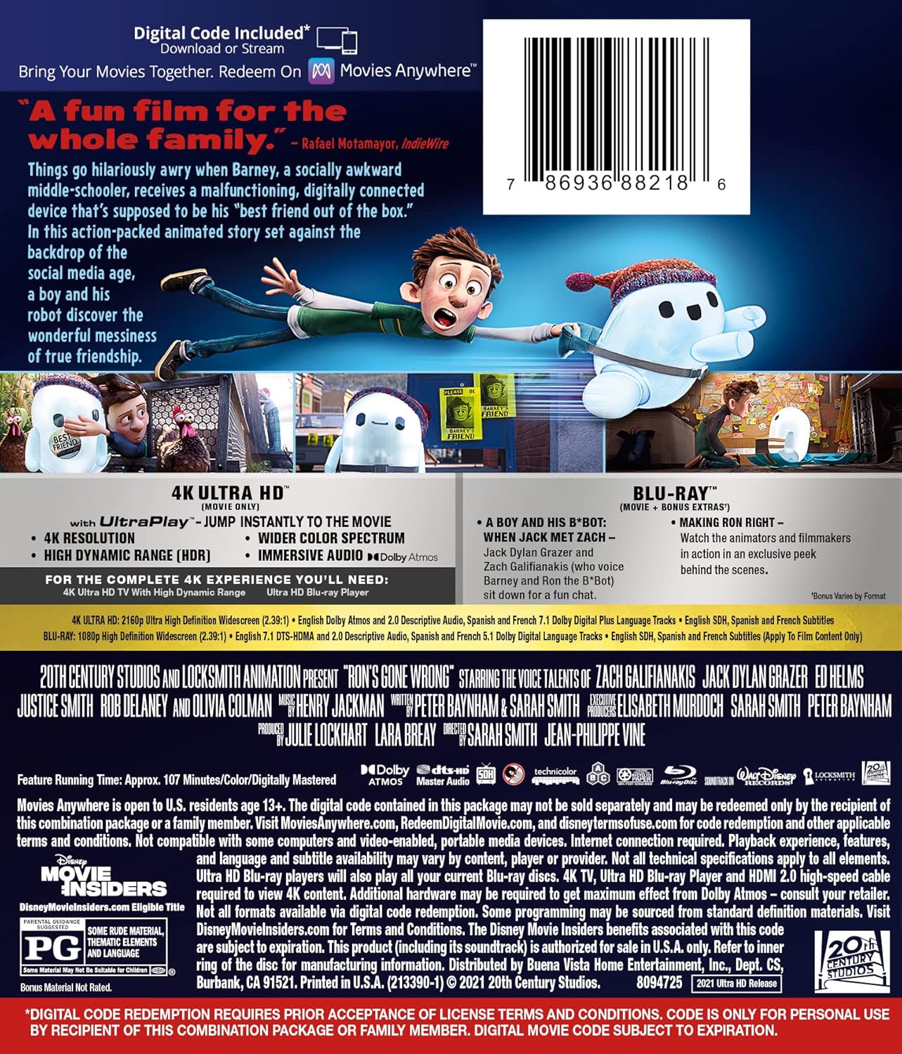 Ron's Gone Wrong [Blu-ray] Disney