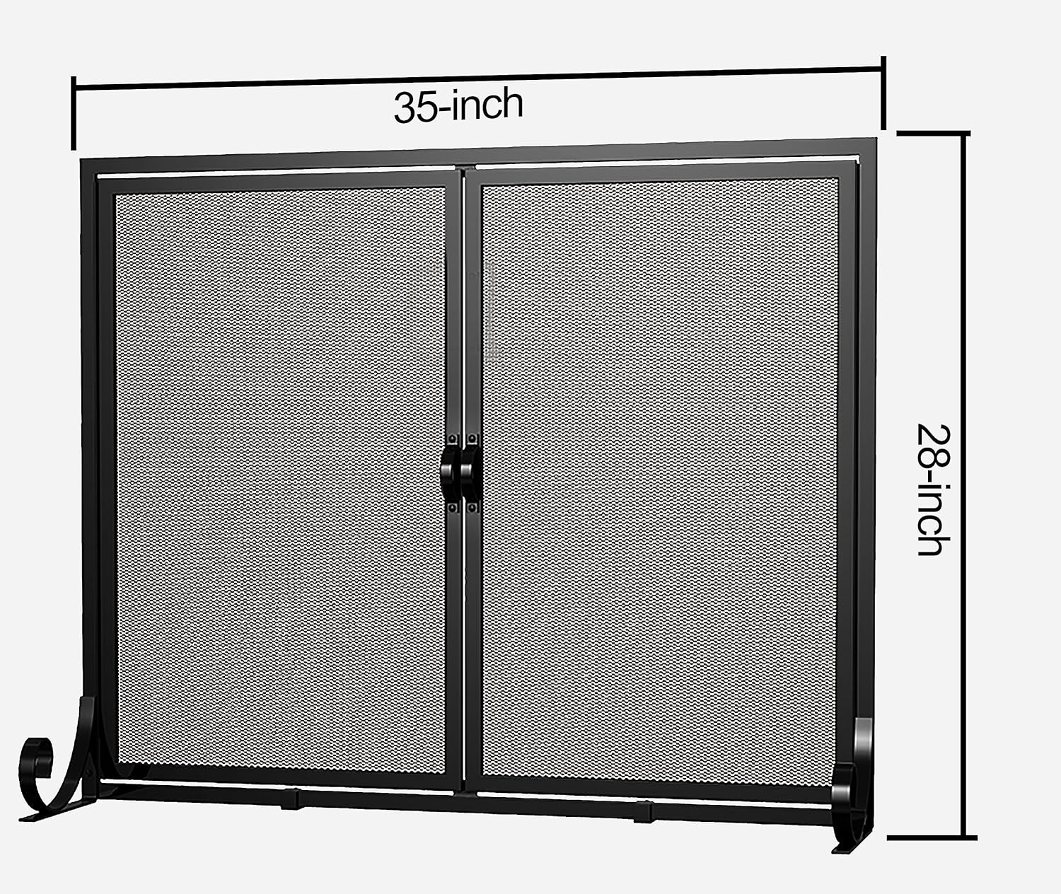 Fire Beauty Fireplace Screen with Hinged Doors, Powder Coated Steel Frame, Metal Mesh Fire Beauty