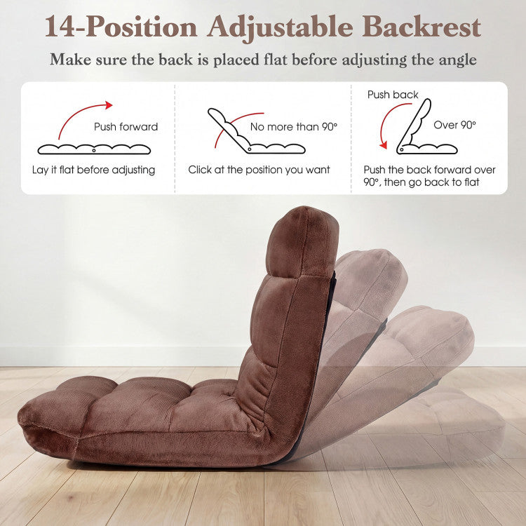 Costway Adjustable Floor Chair - 14-Position Luxury Comfort