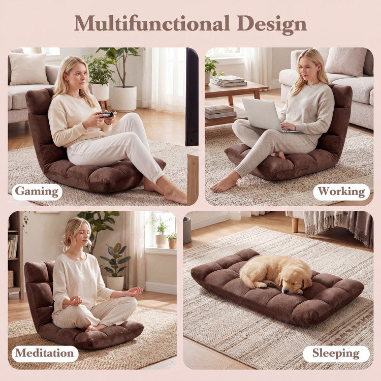 Costway Adjustable Floor Chair - 14-Position Luxury Comfort