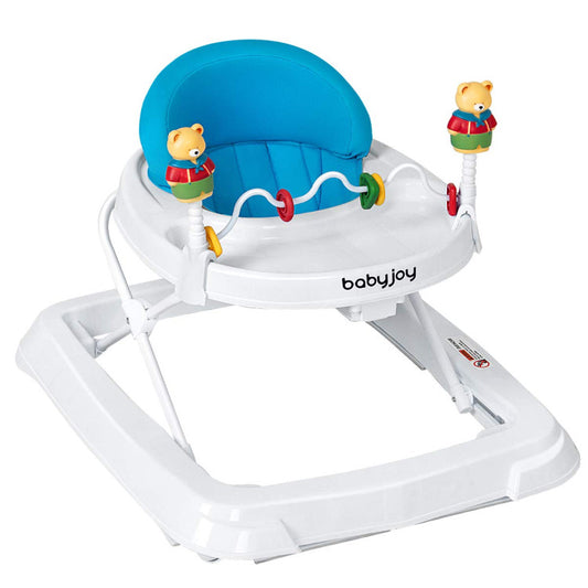 Height Adjustable Folding Baby Walker with High Back and Padded Seat BabyJoy