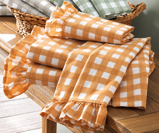 King - Ruffle Gingham Cotton Sheet Set