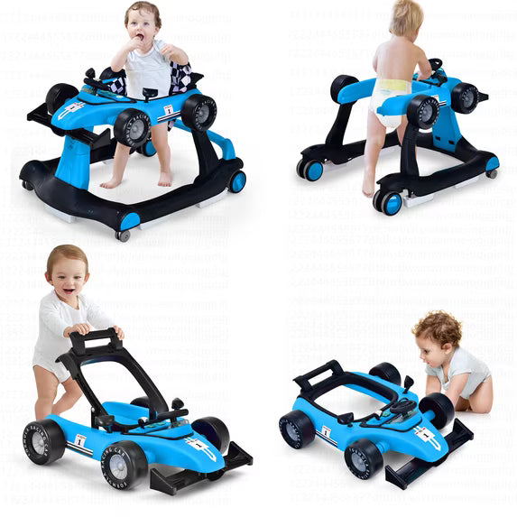 4-in-1 Baby Activity Pusher Adjustable Height Blue