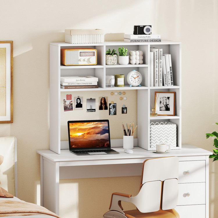 Desktop Bookshelf with 7 Open Cubbies and 3 Adjustable Shelves