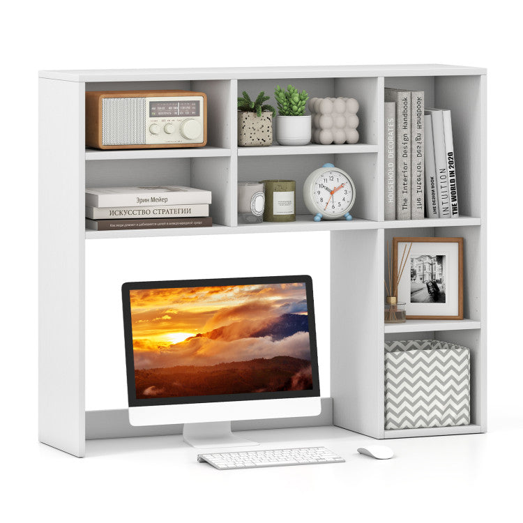 Desktop Bookshelf with 7 Open Cubbies and 3 Adjustable Shelves