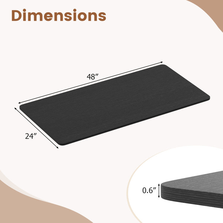 Whole Piece Table Top for Standing Desk 48" x 24" Universal One-piece Workbench