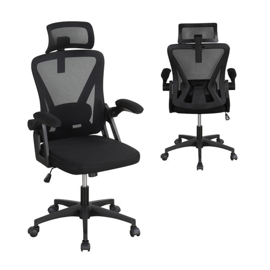 Ergonomic Mesh Office Chair with Adjustable Lumbar Support and Flip-up Armrests