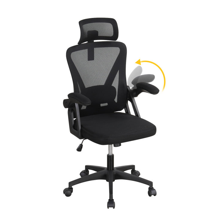 Ergonomic Mesh Office Chair with Adjustable Lumbar Support and Flip-up Armrests