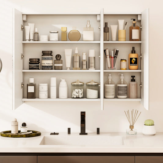 Frameless Bathroom Wall Mounted Mirror Cabinet with 3 Doors