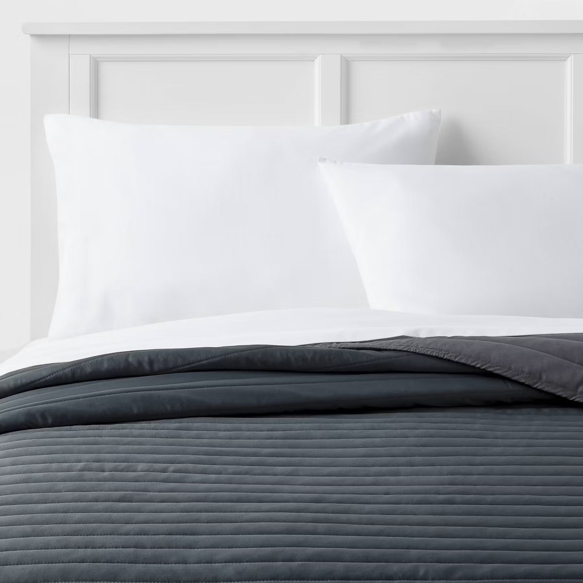Satin Quilt - Dark Gray - Twin/Twin Extra Long Room Essentials
