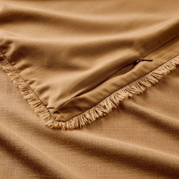 King/California King Heavyweight Linen Blend Comforter & Sham Set Warm Brown - Casaluna