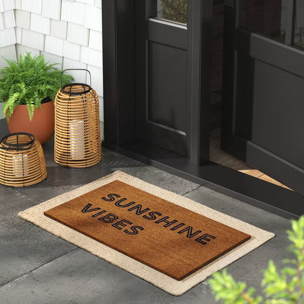 1'4"x2'4" Sunshine Vibes Rectangular Outdoor Doormat Dark Blue Room Essentials