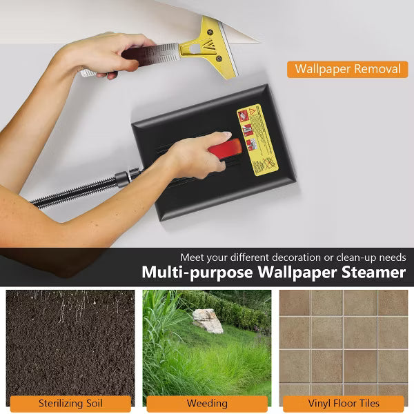 1500W Wallpaper Steamer Chemical-free Wallpaper Removal w/ 1 Gallon Reservoir