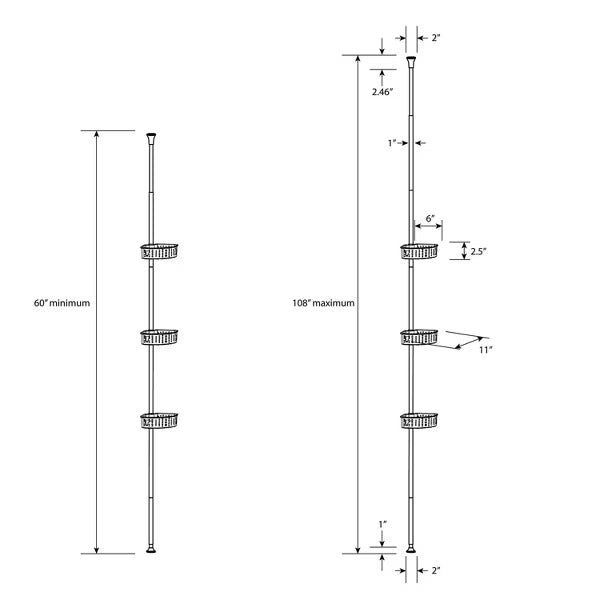 Steel Corner Tension Pole Caddy - Room Essentials Room Essentials