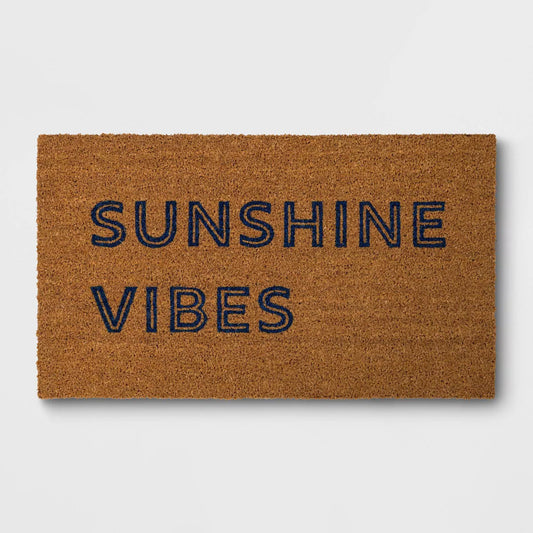 1'4"x2'4" Sunshine Vibes Rectangular Outdoor Doormat Dark Blue Room Essentials