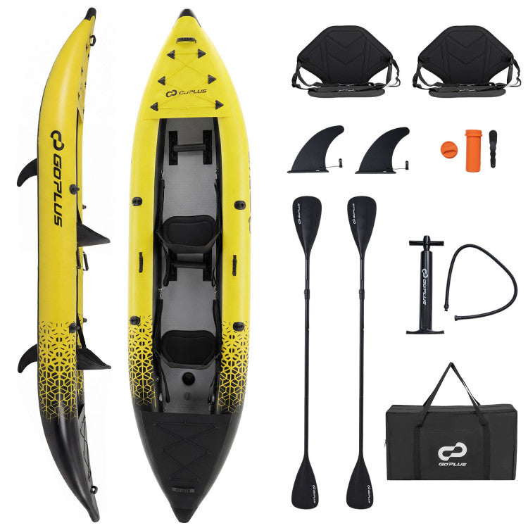 Inflatable 2-person Kayak Set with Aluminium Oars and Repair Kit