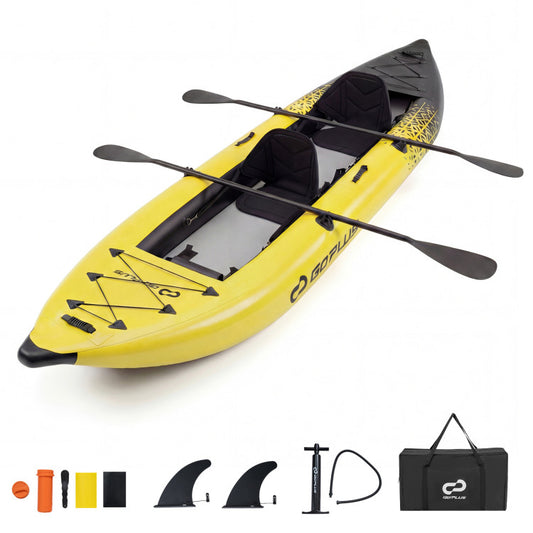 Inflatable 2-person Kayak Set with Aluminium Oars and Repair Kit