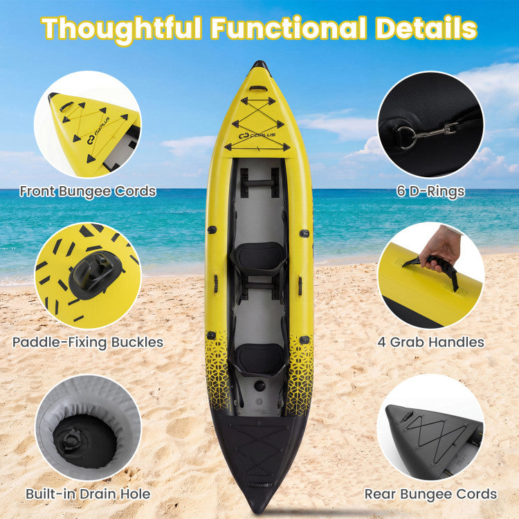 Inflatable 2-person Kayak Set with Aluminium Oars and Repair Kit