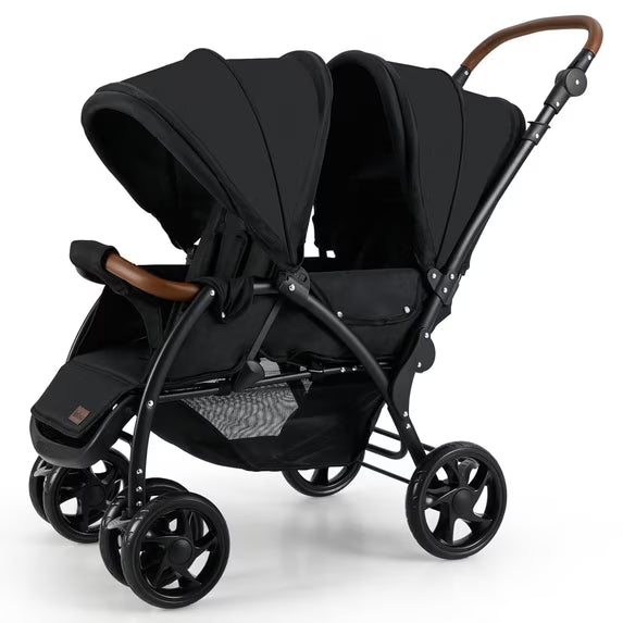 Double Stroller, Foldable Baby Tandem Stroller with Adjustable Backrest Canopy Footrest